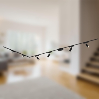 Briloner Leuchten LED Deckenleuchte 8036065B, LED fest integriert, 2700K - Extra-Warmweiß, Schienensystem Luxtrail 3m Schwarz 5W, 6W Decke Wohnzimmer Büro Küche