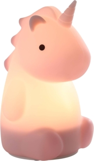 EGLO LED Nachtlicht Castellino, Akku Tischlampe Einhorn, Kinderzimmer Deko Mädchen, Silikon Nachttischlampe Kinder Baby Bett, touch bedienbar, rosa, warmweiß, RGB
