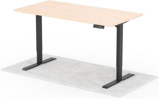 elektrisch höhenverstellbarer Schreibtisch DESK 160 x 80 cm - Gestell Schwarz, Platte Eiche