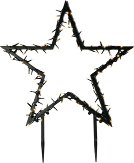 Gartenpirat LED-Stern für außen Gartenstern Ø 60-150 cm mit LED-Beleuchtung Weihnachtsdeko, LED Lichterkette, Warmweiß, Metall Rahmen schwarz, IP44 Adapter, 6/18Timer, 5m Kabel, schwarz