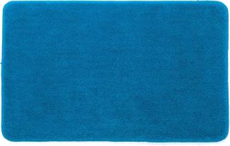 spirella® Badevorleger, Badeteppich "Rosario" blau türkis, 50x80 cm, waschbar, Anti-Rutsch, 100% Microfaser