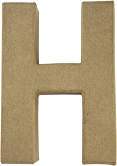 Pappmaché Buchstabe H FSC Recycled100%, 15x10,5x3cm