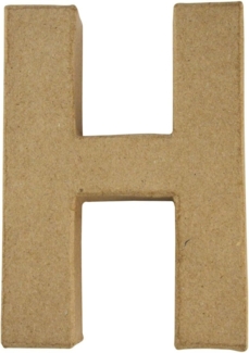 Pappmaché Buchstabe H FSC Recycled100%, 15x10,5x3cm