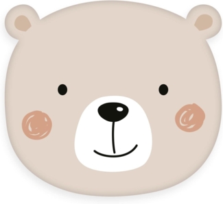 Herding Young Collection Dekokissen Little Bear Formkissen Gr. ca. 36x33 cm / soft velboa Dekokissen, kinder kissen Baby deko Kissen