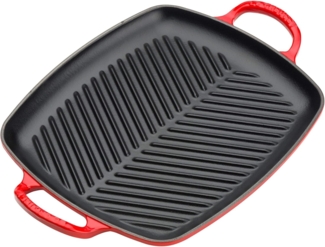 Le Creuset Grillplatte rechteckig Signature 30 cm Kirschrot - 29 bis 32 cm - Rot