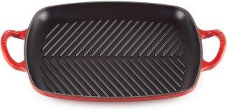 Le Creuset Grillplatte rechteckig Signature 30 cm Kirschrot - Rot - 29 bis 32 cm