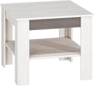 Couchtisch "Blanco" Wohnzimmertisch 67x67cm Pinie weiß grau MDF