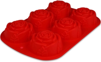 wisefood Backform Silikonform Rosen - rot 24,5x16x3,5cm - 1 Form -, (2-tlg)