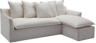 Vente-unique - Ecksofa - Ecke wechselbar - melierter Stoff - Beige - PENIOLA von Maison Céphy
