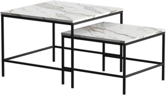 Vicco Couchtisch-Set Weiß/Schwarz 60 x 60 cm 2 Teile, Ramio