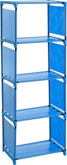 Bücherregal Standregal Bücherschrank Regal Wandregal Stoffregal 4 Fächer Blau