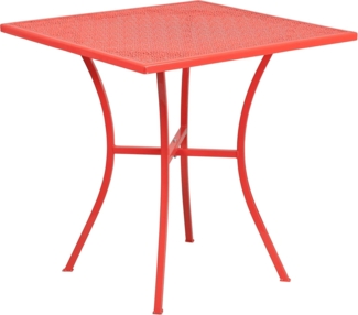 Flash Furniture Oia Terrassentisch aus Stahl, kommerzielle Qualität, 71,1 cm, quadratisch