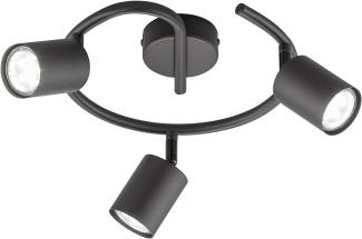 Fischer & Honsel 21136 LED Deckenleuchte Vano 3-flammig rund Schwarz GU10
