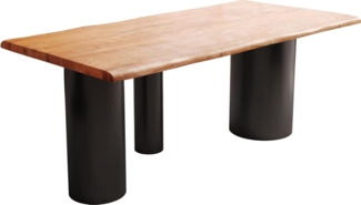 Esstisch Edge 200x100 Akazie Natur Troa Metall Schwarz Live-Edge