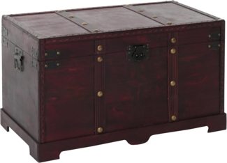 Holztruhe Holzbox Schatztruhe Valence Antikoptik 39x67x38cm ~ eckig