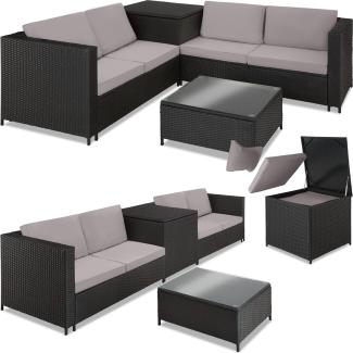 tectake Loungeset Rattan Lounge, (Set, 5-tlg), individuell kombinierbar