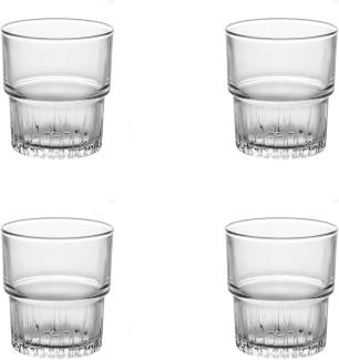 Duralex 1013AC04 Trinkgläser, stapelbar, 160 ml, Transparent, 4 Stück