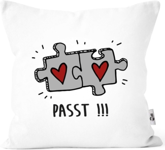 MoonWorks Dekokissen Kissenbezug Passt!!! 2 Puzzleteile Geschenk Liebe Beziehung Jahrestag Valentinstagsgeschenk Weihnachtsgeschenk Moonworks®