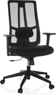 hjh OFFICE Bürostuhl ergonomisch TRAMORE Base Drehstuhl mit Verstellbarer Rückenlehne, atmungsaktiv, Sitz gepolstert, Schwarz
