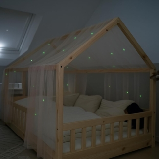 lilimaus Betthimmel Betthimmel fürs Hausbett mit Leuchtsternen nachtleuchtend, Magischer Betthimmel mit leuchtenden Sternen für traumhafte Nächte