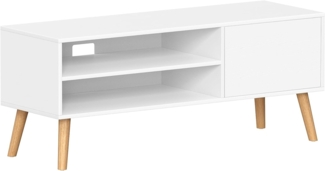 VASAGLE TV-Schrank, Lowboard, Fernsehschrank für Fernseher bis zu 55 Zoll, 120 cm lang, Fernsehtisch, für Wohnzimmer, Industrie-Design, weiß LTV120T46