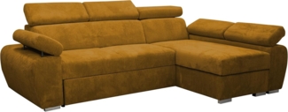 'Boston Mini Premium' Ecksofa, Cord, Gelb, 98 x 255 x 170 cm, Rechts