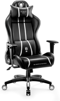 Diablo X-One 2.0 Gaming Stuhl für Kinder Gamer Chair Bürostuhl Schreibtischstuhl Verstellbare Armlehnen Ergonomisches Design Nacken/-Lendenkissen Wippfunktion Schwarz-Weiß Kids (S)