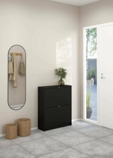 Dmora - Schuhschrank Hughette, Schuhregal, Mehrzweck-Eingangsgarderobe, Möbel für Schuhe, 70x24 h85 cm, Schwarz
