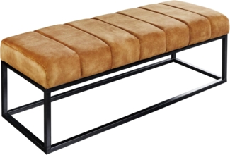 riess-ambiente Sitzbank PETIT BEAUTÉ 110cm senfgelb / schwarz (Einzelartikel, 1-St), Flur · Samt · Metall · Schlafzimmer · Design