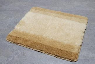 spirella Badematte | kuscheliger Hochflor | Rutschfester Badvorleger | viele Größen | waschbar 40° | 65x55 cm | Beige