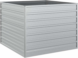 vidaXL Garten-Hochbeet 100x100x77 cm Verzinkter Stahl Silber 316883