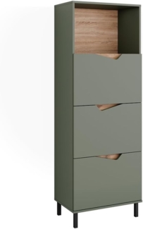 Kommode Marelle Grün/Artisan 60x169.5 cm mit 4 Fächern Vicco