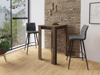 byLIVING Bartisch Nele / Industrial-Look Küchentisch in Old Wood-Optik / Hoher Esstisch / 80x60, H 104 cm