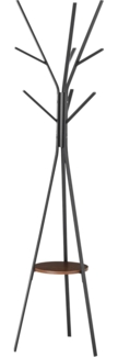HOMCOM Garderobenständer Standgarderobe mit 8 Kleiderhaken, (Kleiderständer, 1 St, Hutständer), Metall, Braun, 45 x 45 x 180 cm