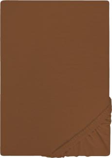 Biberna Jersey-Spannbetttuch, 100 % Baumwolle, Chocolate, 1x 180x200 cm - 200x200 cm