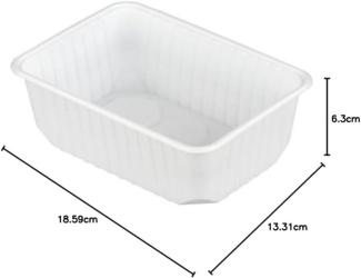 50 Verpackungsbecher, PP 1 l 6,3 cm x 18,6 cm x 13,3 cm weiss