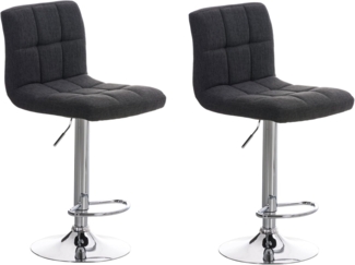 CLP 2er Set Barhocker Peru Stoff drehbar und höhenverstellbar,dunkelgrau