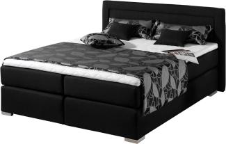 Maintal Boxspringbett Mambo, 100 x 200 cm, Strukturstoff, Tonnentaschenfederkern Matratze H3, schwarz