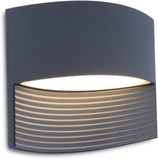 Lutec LED Außenwandleuchte Lotus anthrazit IP54 Up- & Downlight
