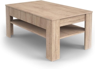 Vicco Couchtisch mit Schublade Beistelltisch Kaffeetisch 92,2 x 65 cm Sonoma