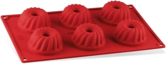 Dr. Oetker - Silikon 6er Mini Gugelhupfform Flexxibel Rot 1270 Muffin Back Form