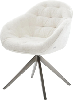 Drehstuhl Gaio-Flex Bouclé Soft Beige Kreuzgestell breit Graphit 360° drehbar Wippfunktion