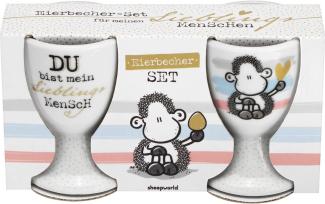 Sheepworld Eierbecher Eierbecher Set Porzellan sheepworld Motiv DU bist mein