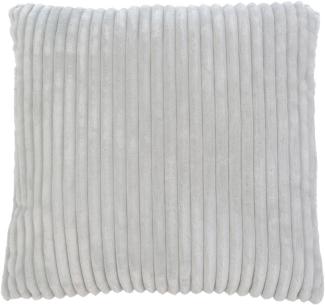 Gözze - Kuschelweicher Kissenbezug in Cord Optik, 2er Set, 50 x 50 cm - Silber