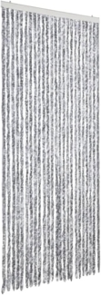 vidaXL Fliegenvorhang Weiß und Grau 100x200 cm Chenille 377375