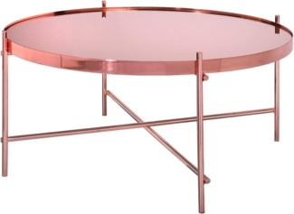 Couchtisch Ø 75x35 cm Kupfer aus Metall und Glas WOMO-Design