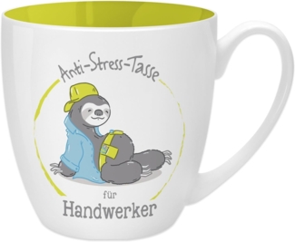 GRUSS & CO Anti-Stress-Tasse Motiv "Handwerker" | Tasse mit Spruch, 45 cl, New Bone China | Geschenktasse | 45490