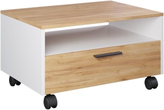 Couchtisch Bibo Weiß/Goldkraft Eiche 70 x 52.4 cm Vicco