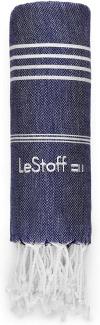 LeStoff Hamamtuch XXL Strandtuch Badetuch Saunatuch Liegetuch Überwurf Deko Decke Spa Wellness Sport Yoga Reisen 100% Bio-Baumwolle Nachhaltig natürlich weich vorgewaschen (200x200 cm Navy)