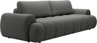 Vente-unique - Sofa 4-Sitzer mit Schlaffunktion - Stoff - Grau - FRIDORA